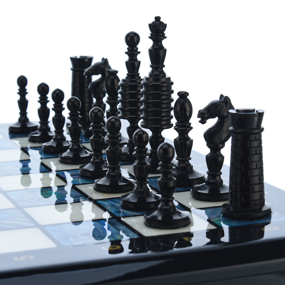 Шахматы с перламутром и фигурами из кости 45х45 см - интернет магазин Русь Велика я фото 6