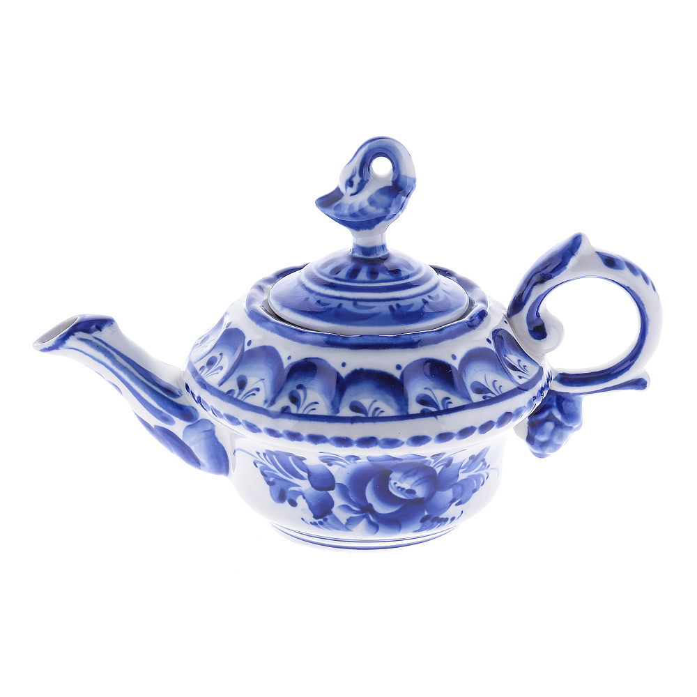 Чайник «Лебедь». Гжель - интернет магазин Русь Велика я 