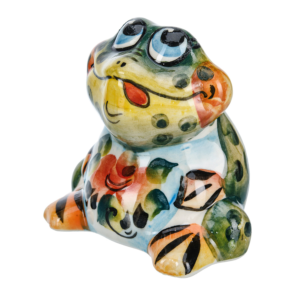 Статуэтка «Жаба». Гжель в цвете - интернет магазин Русь Велика я фото 1
