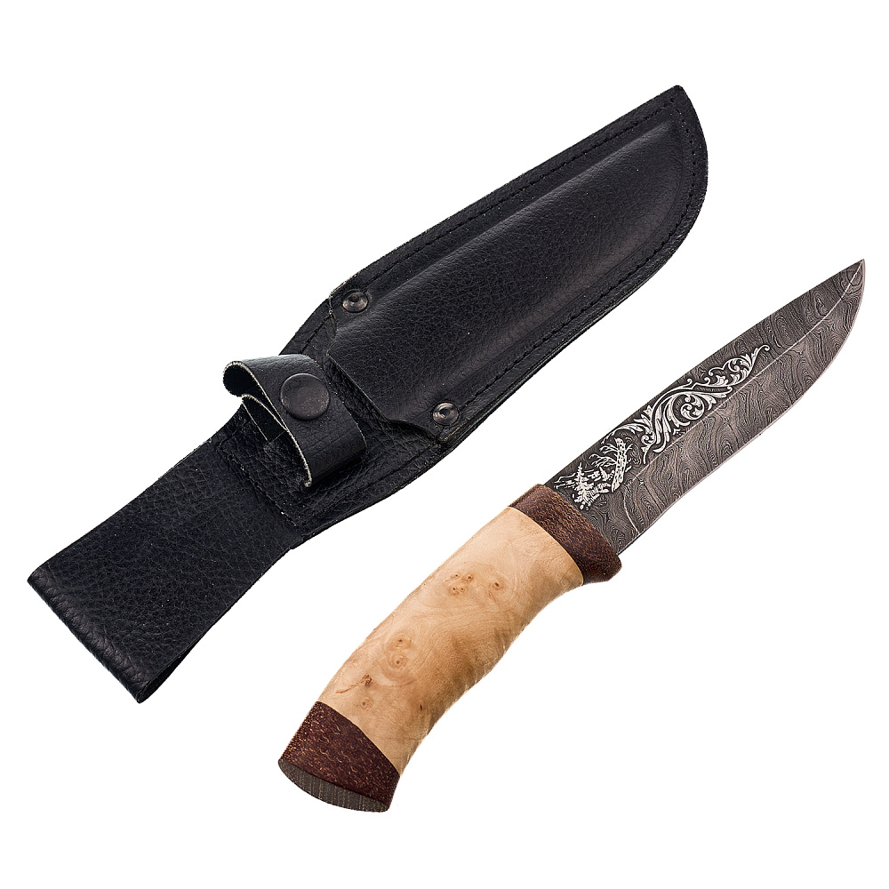 Нож сувенирный из дамасской стали «Олимп-5». Златоуст - интернет магазин Русь Велика я 