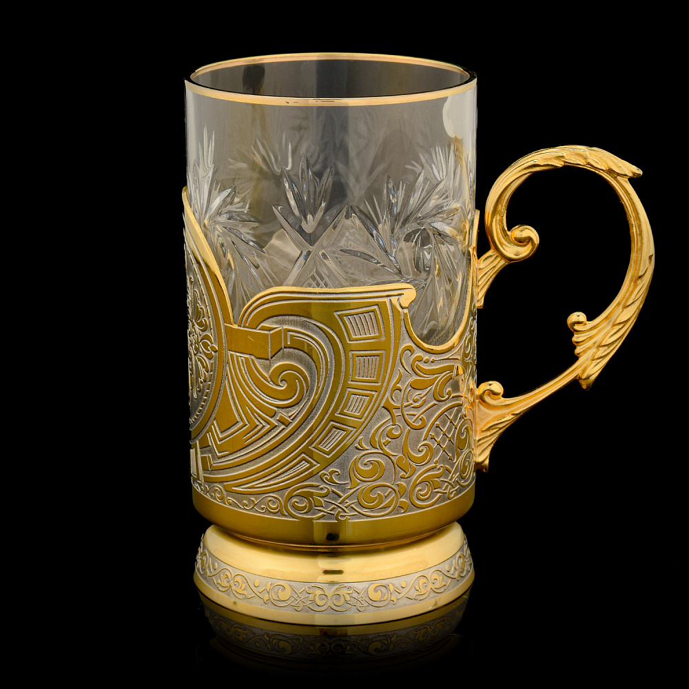 Чайный набор с подстаканниками. Златоуст - интернет магазин Русь Велика я фото 2