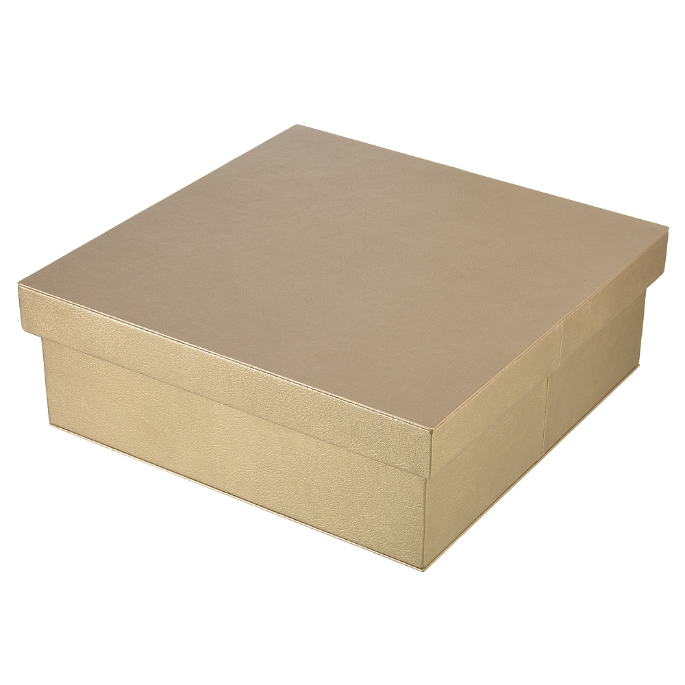 Подарочная упаковка из экокожи бежево-перламутровая 30х30х10 см - интернет магазин Русь Велика я 