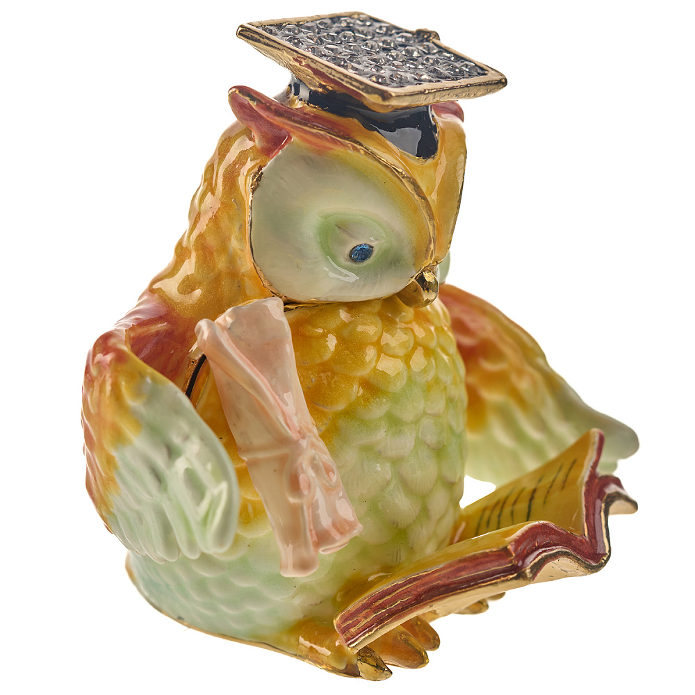 Шкатулка «Ученая сова». Традиции Фаберже - интернет магазин Русь Велика я фото 1