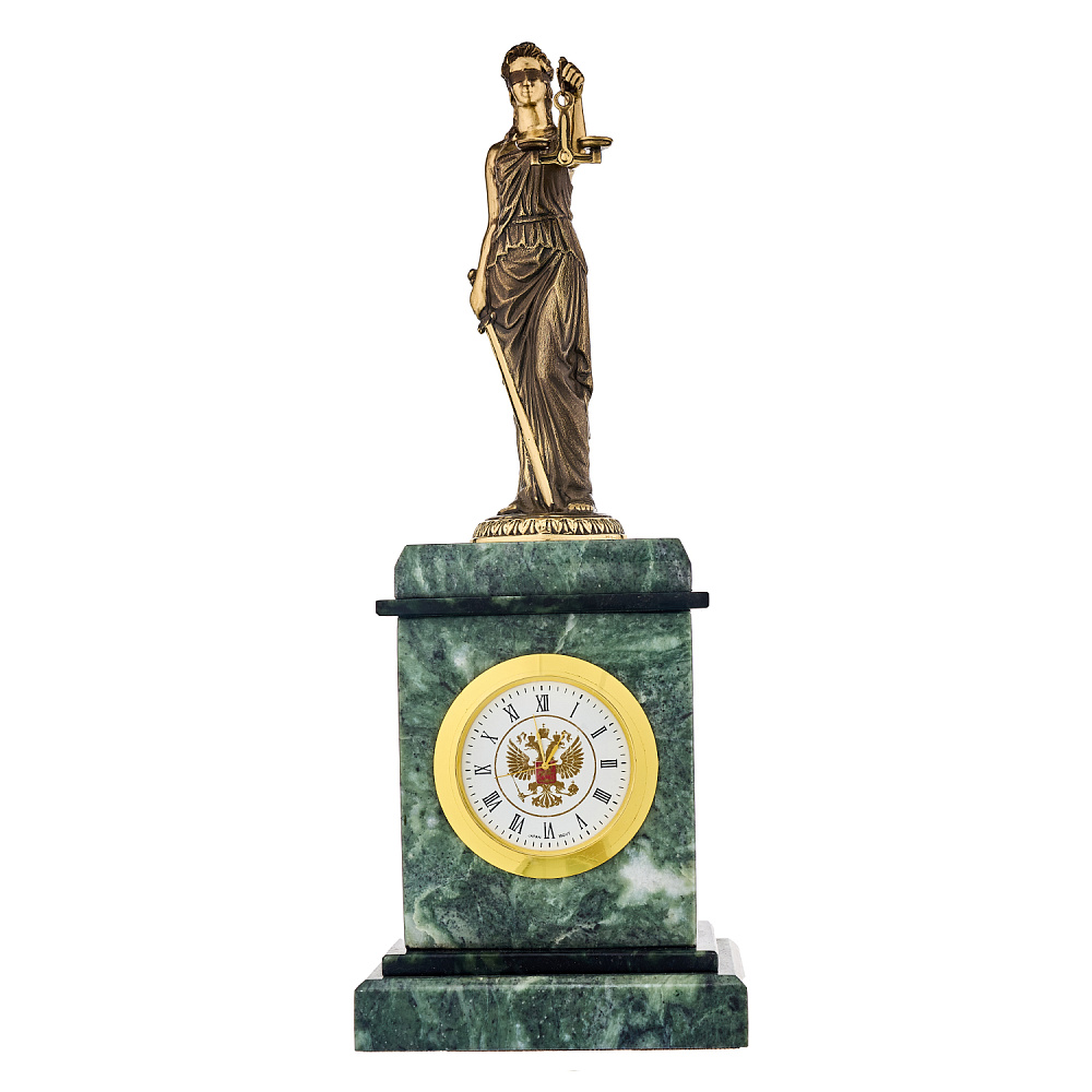 Часы настольные из камня и бронзы «Правосудие. Фемида» - интернет магазин Русь Велика я фото 1