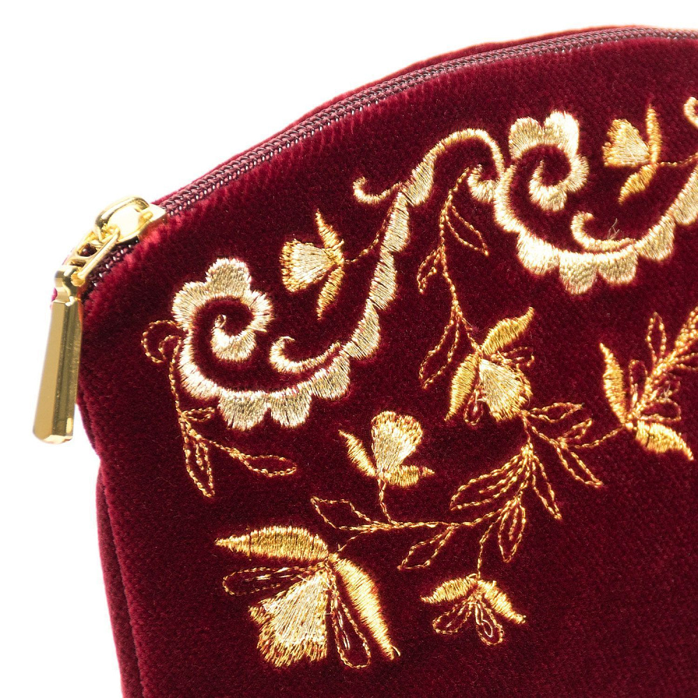 Косметичка «Нефертити». Бордовая с вышивкой - интернет магазин Русь Велика я фото 2