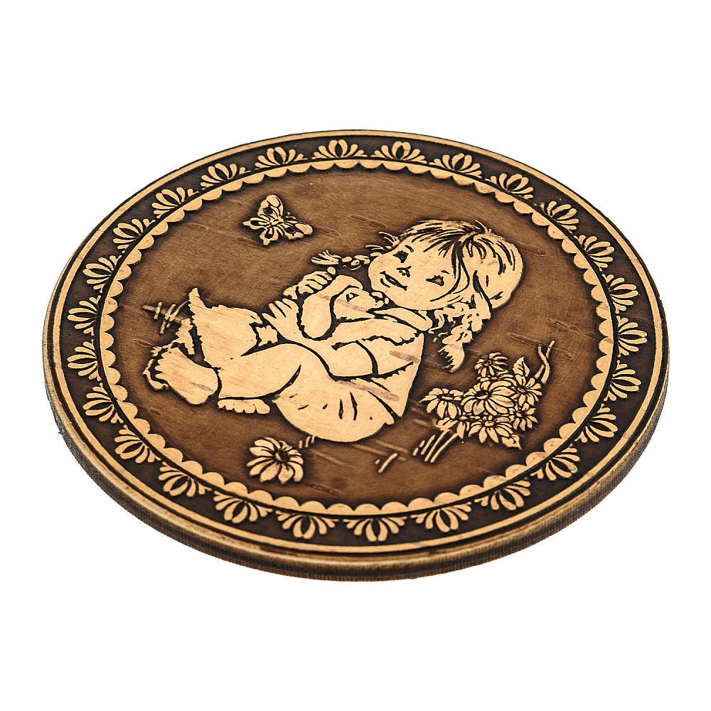 Зеркало в оправе из бересты «Дружба» - интернет магазин Русь Велика я фото 2