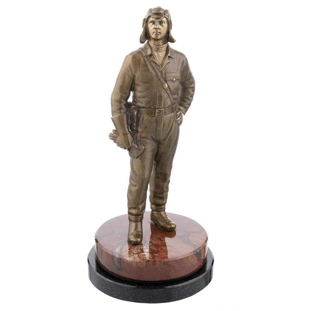 Статуэтка из бронзы и камня «Танкист» - интернет магазин Русь Велика я 