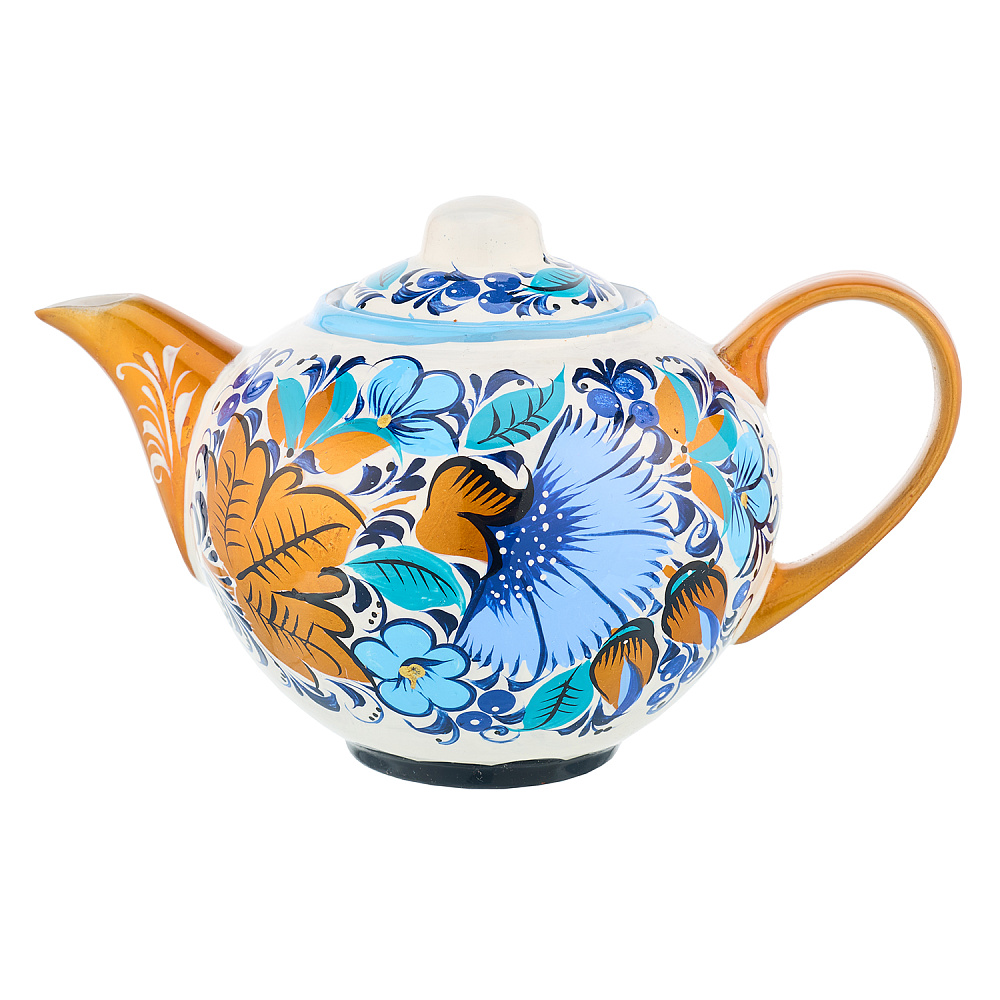 Чайник заварочный 0,4 л «Васильки». Хохлома - интернет магазин Русь Велика я 