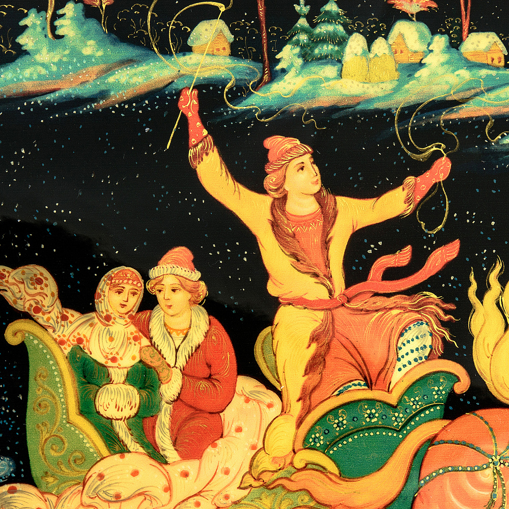 Панно с художественной росписью «Тройка» 30х20 см - интернет магазин Русь Велика я фото 1