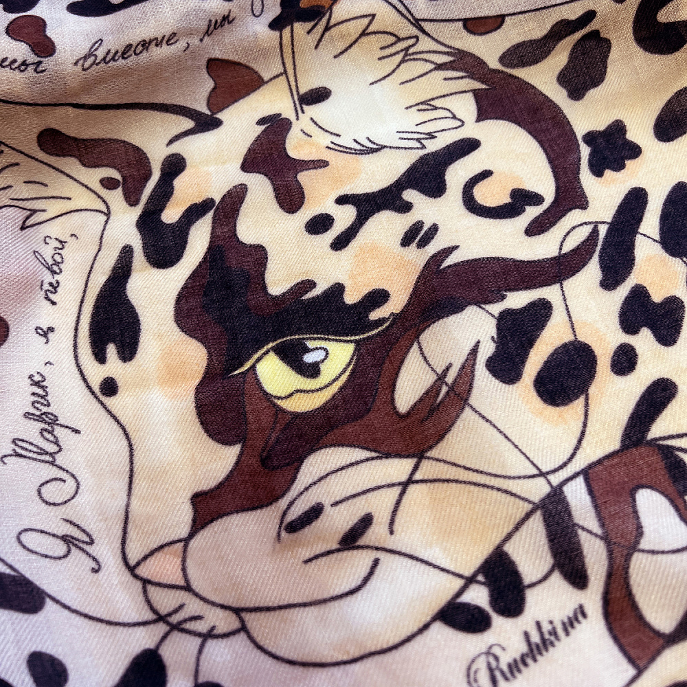 Шарф шерстяной «Русский кот» 80х180 см - интернет магазин Русь Велика я фото 2