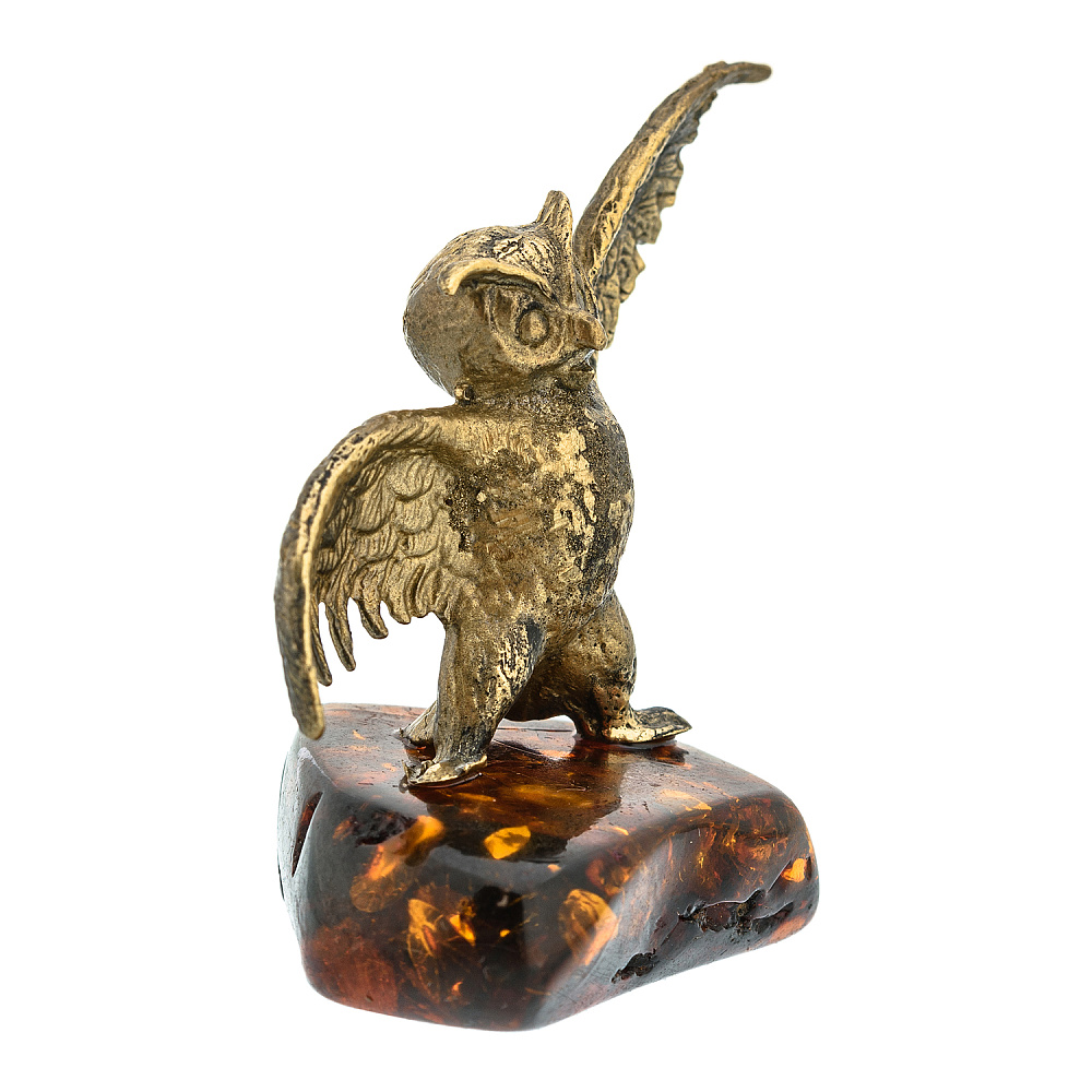 Статуэтка с янтарем «Филин» - интернет магазин Русь Велика я фото 1