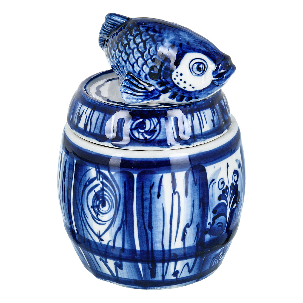 Икорница «Рыбка». Гжель - интернет магазин Русь Велика я фото 3