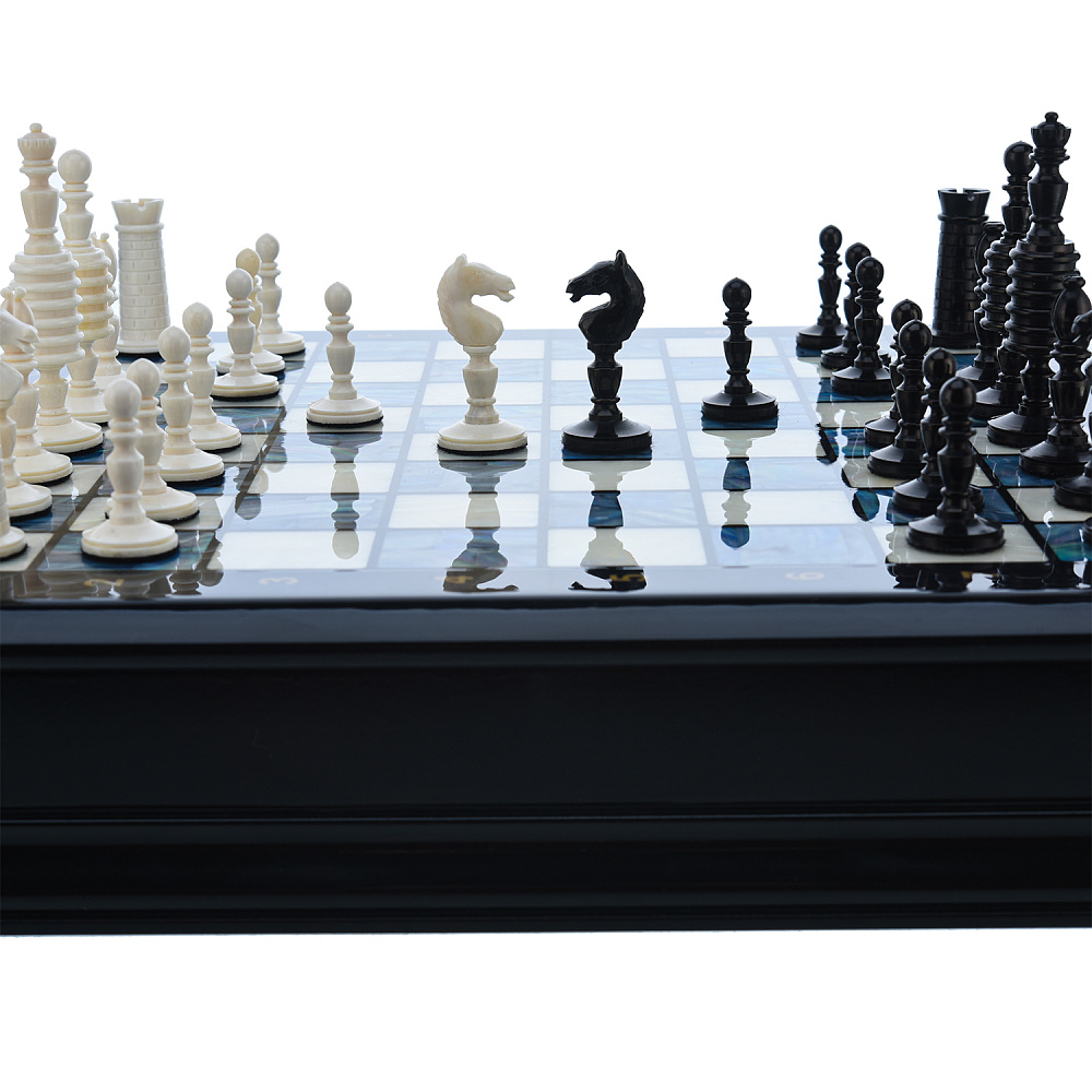Шахматы с перламутром и фигурами из кости 45х45 см - интернет магазин Русь Велика я фото 5