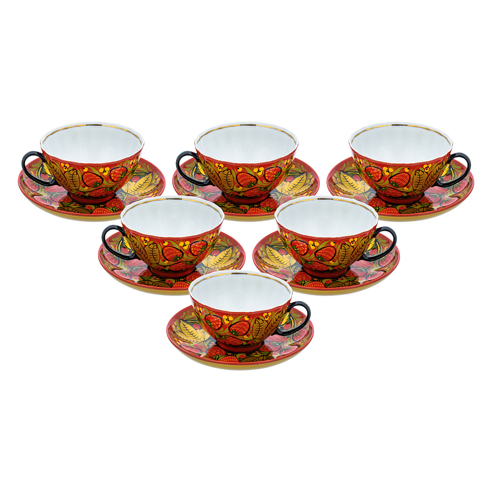 Самовар электрический 3 л с сервизом «Клубника». Хохлома - интернет магазин Русь Велика я фото 6