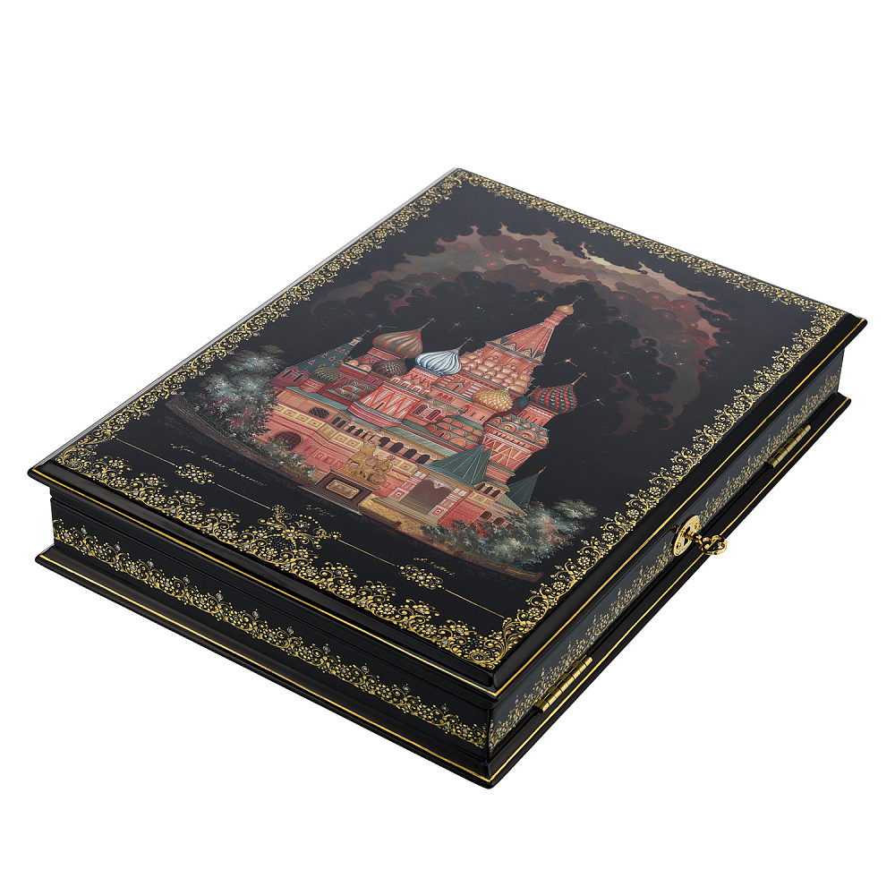 Шкатулка для документов с художественной росписью «Москва» - интернет магазин Русь Велика я фото 1