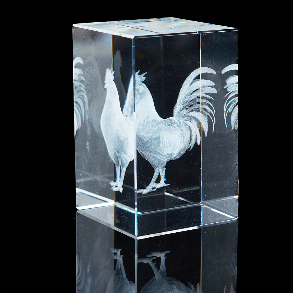 Лазерная графика. Куб «Восточный гороскоп. Петух» - интернет магазин Русь Велика я фото 1