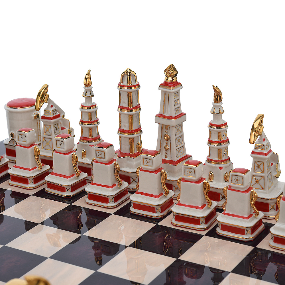 Шахматы с фигурами из фарфора «Нефть» 48х48 см - интернет магазин Русь Велика я фото 1