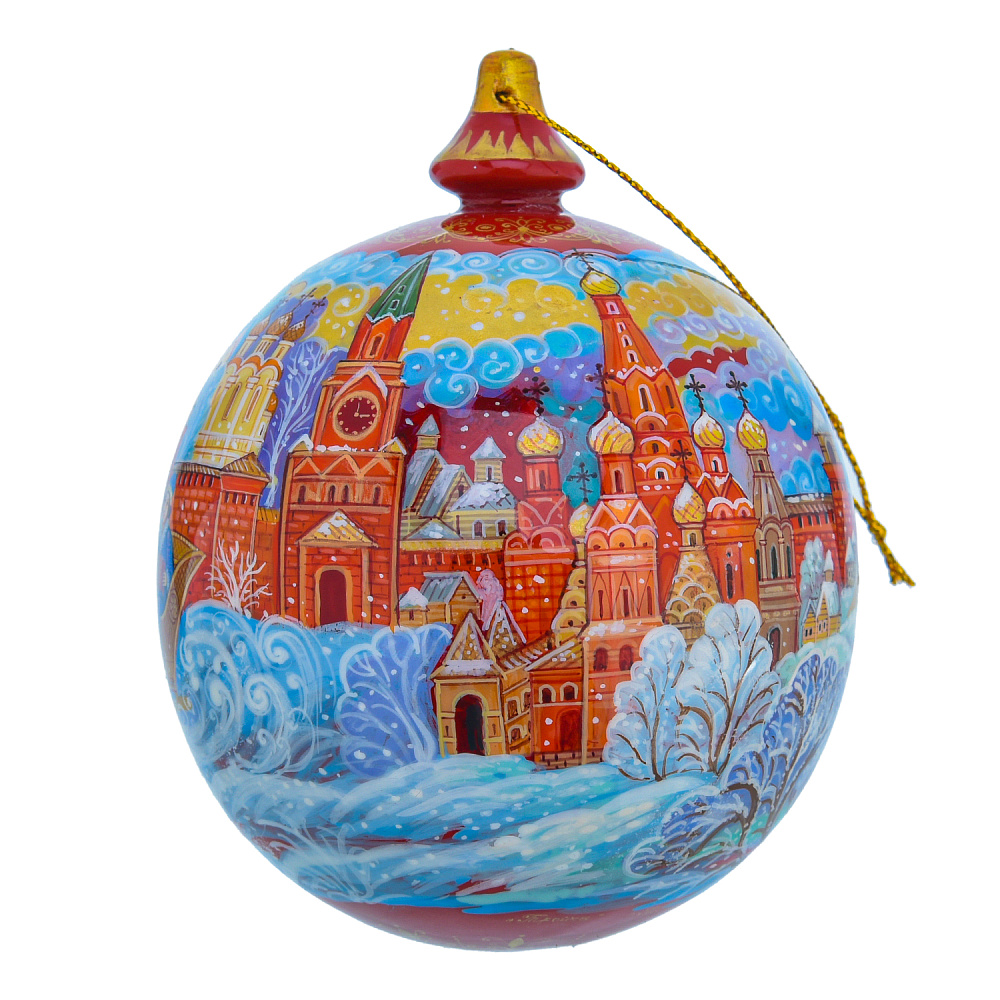 Елочный шар с росписью «Тройка» - интернет магазин Русь Велика я фото 3