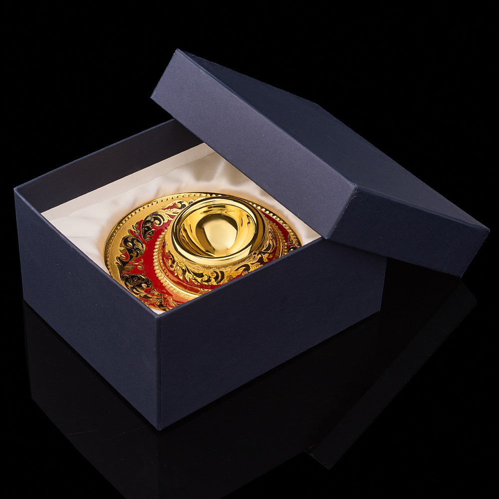 Подставка под яйцо с позолотой и эмалью. Златоуст - интернет магазин Русь Велика я фото 4