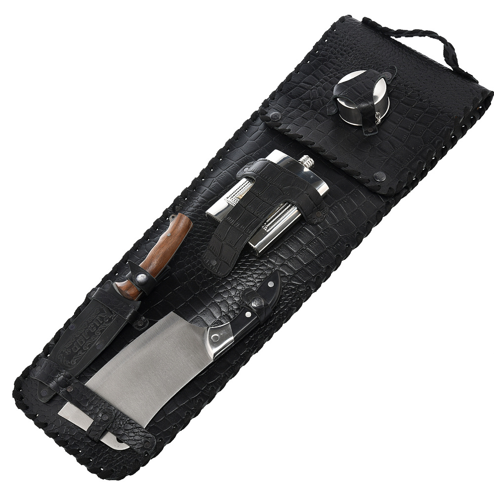 Шашлычный набор в кожаном футляре «Колчан» - интернет магазин Русь Велика я 