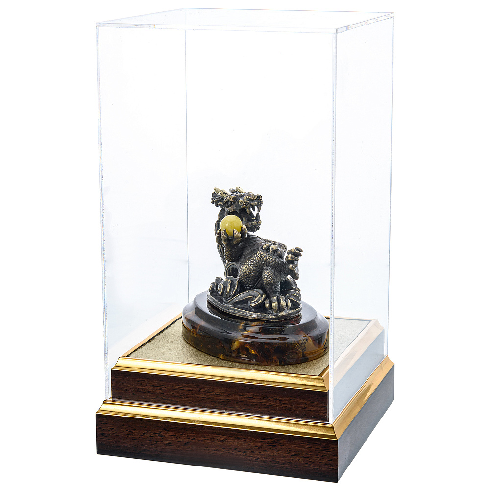 Статуэтка из бронзы и янтаря «Блатной китайский дракон» - интернет магазин Русь Велика я фото 6