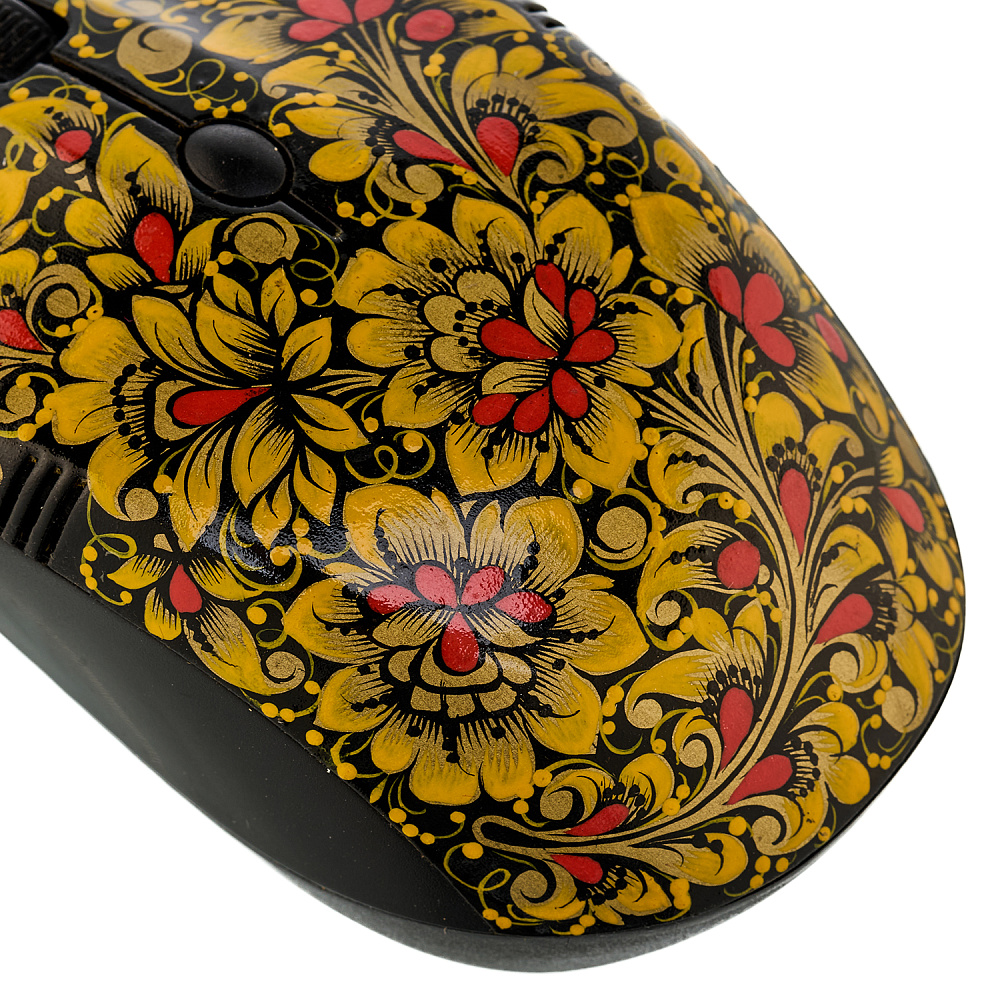 Мышка компьютерная с росписью «Кудрина». Хохлома - интернет магазин Русь Велика я фото 2