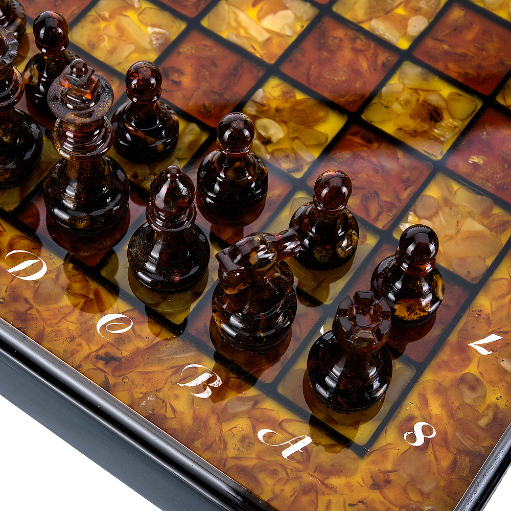 Шахматы янтарные «Камелот» 32х32 см - интернет магазин Русь Велика я фото 2