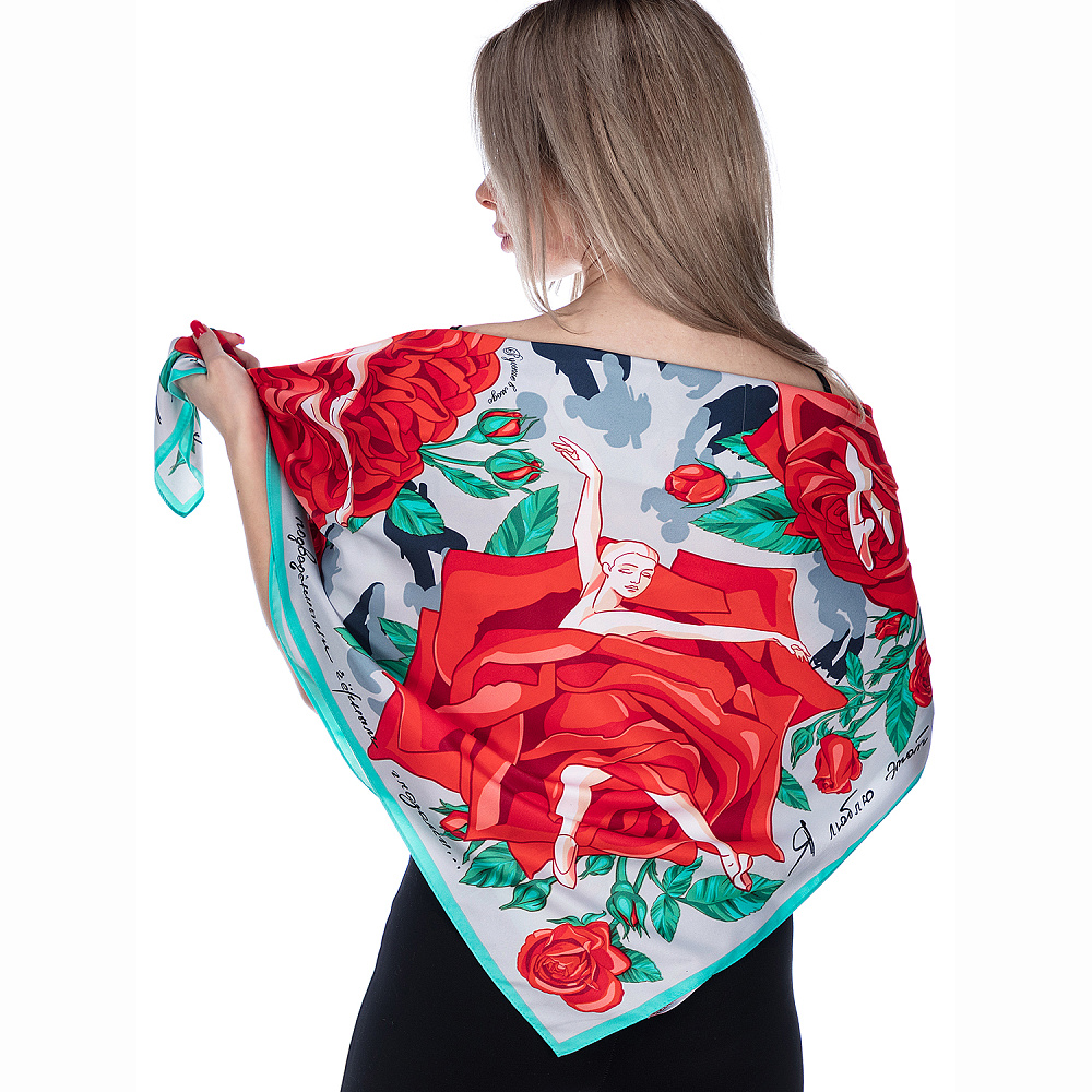 Платок шелковый «Город До» 90х90 см - интернет магазин Русь Велика я фото 2