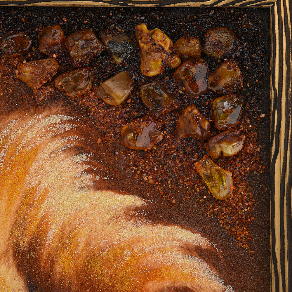 Картина янтарная «Лев» 60х40 см - интернет магазин Русь Велика я фото 2