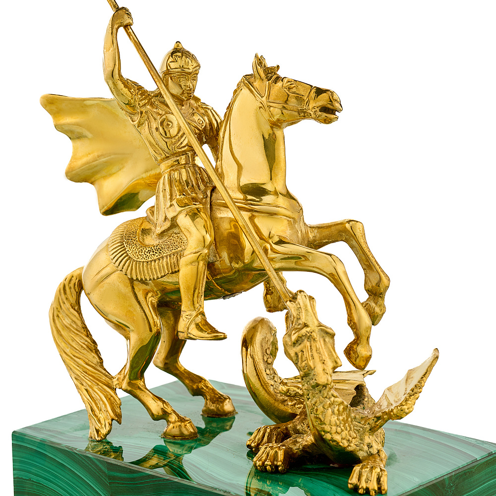 Скульптура из бронзы и камня «Георгий Победоносец» - интернет магазин Русь Велика я фото 2