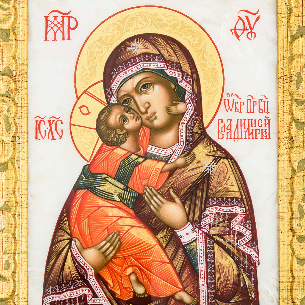 Икона на перламутре «Владимирская Божья Матерь» 14х17 см - интернет магазин Русь Велика я фото 2