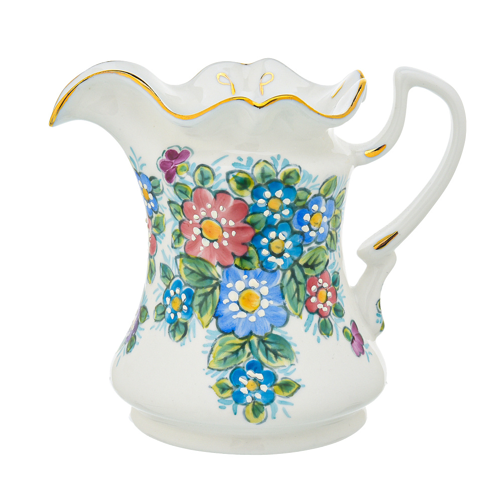 Сливочник «Утро». Гжель в цвете - интернет магазин Русь Велика я 