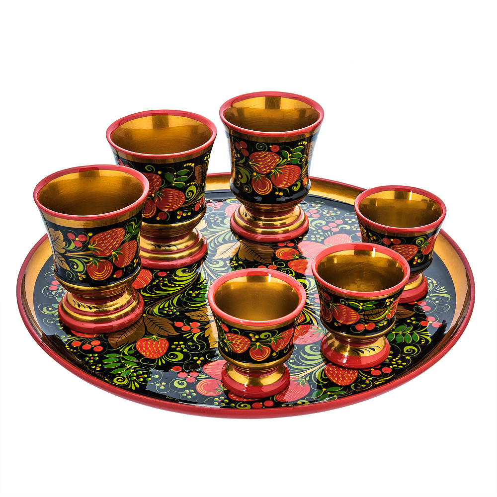 Набор для вина. Хохлома - интернет магазин Русь Велика я фото 1