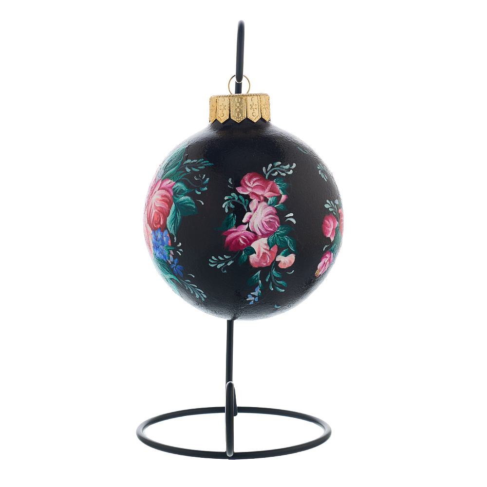 Елочный шар с ручной росписью «Жостово Цветы» - интернет магазин Русь Велика я фото 2