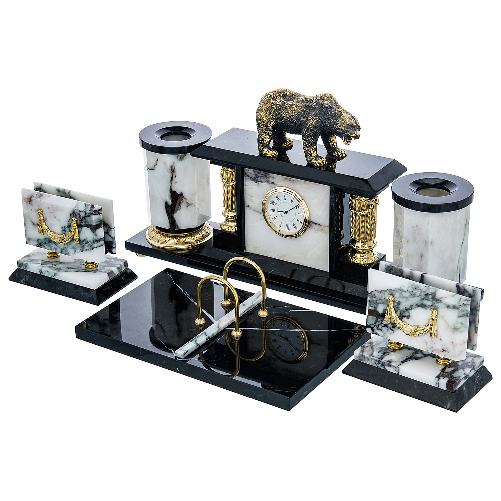 Письменный набор из натурального камня «Медведь» - интернет магазин Русь Велика я фото 1