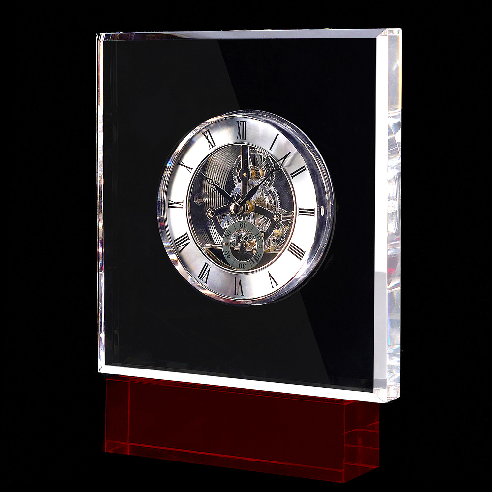 Часы настольные из хрусталя - интернет магазин Русь Велика я 