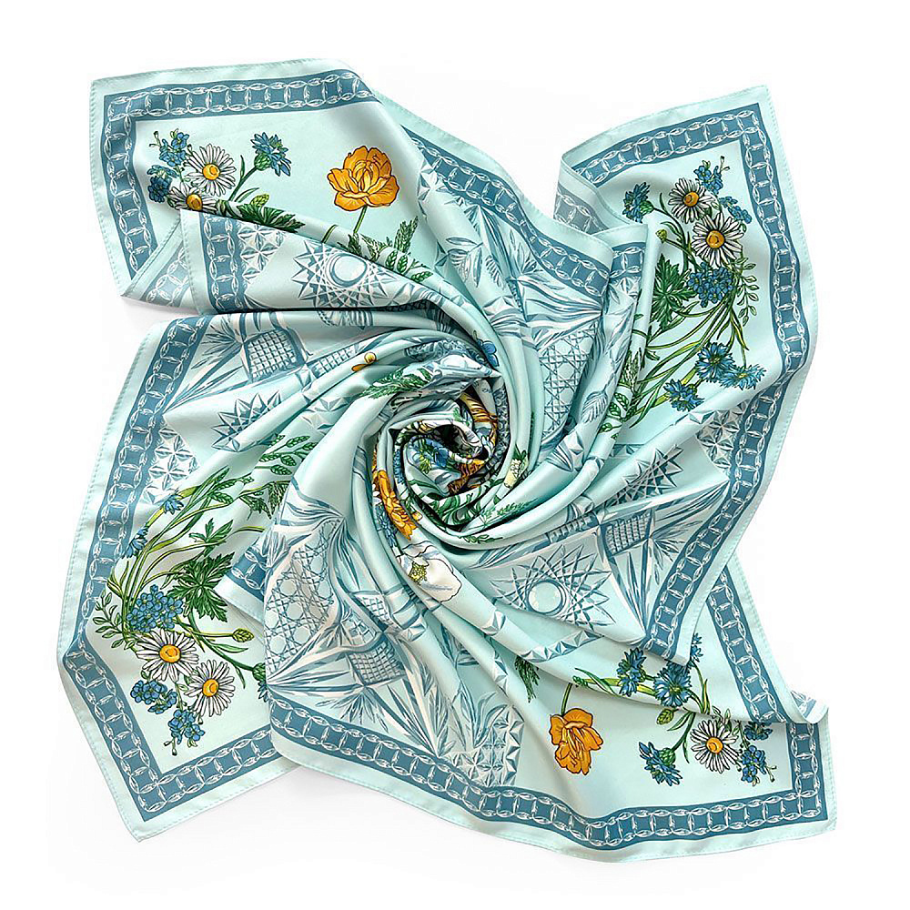 Платок шелковый «Мелодия хрусталя» 90х90 см - интернет магазин Русь Велика я фото 1