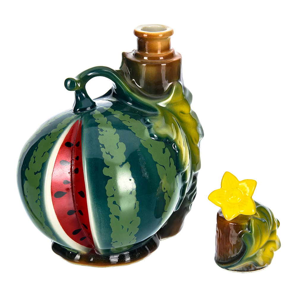 Штоф фарфоровый 500 мл «Арбуз». Гжель в цвете - интернет магазин Русь Велика я фото 3