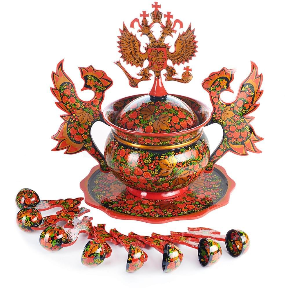 Братина «Герб» Хохлома - интернет магазин Русь Велика я 