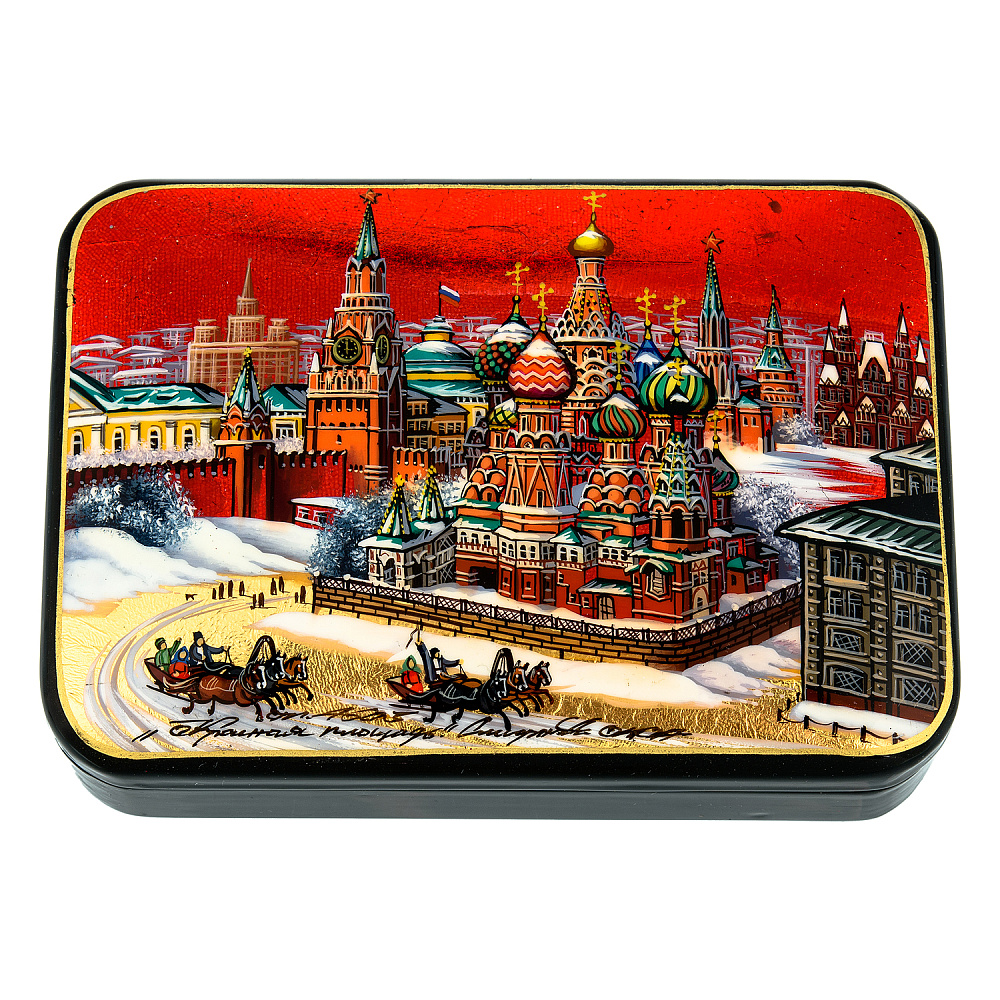 Шкатулка с художественной росписью «Старая Москва» - интернет магазин Русь Велика я 