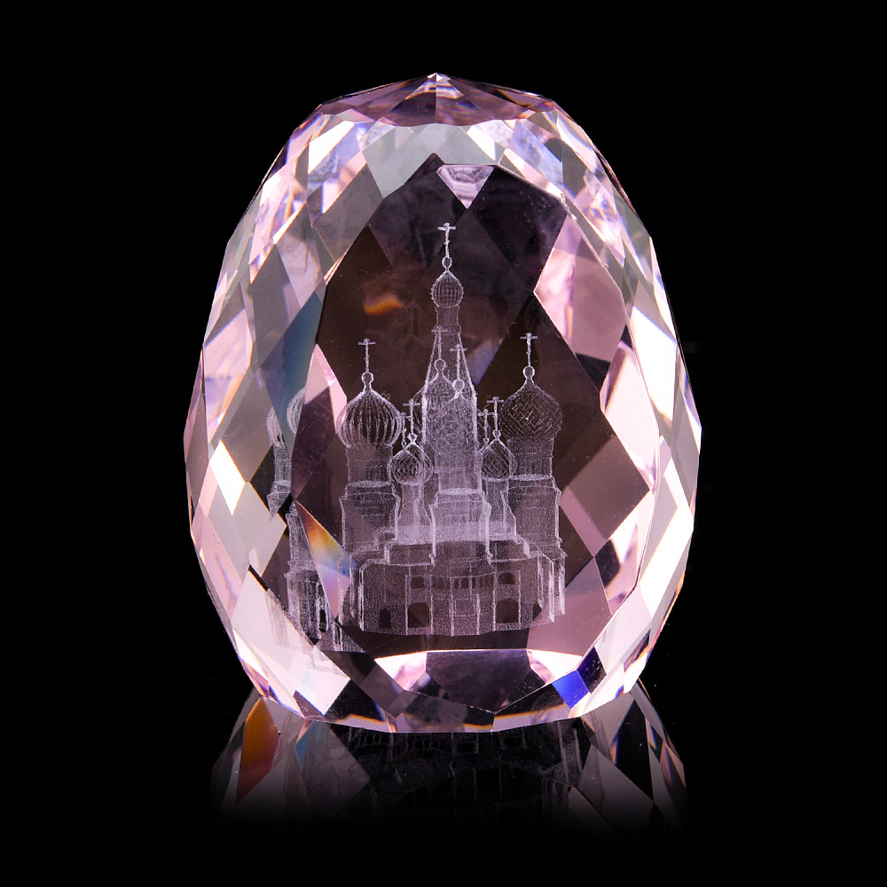 Лазерная графика. Статуэтка-яйцо «Храм Василия Блаженного» - интернет магазин Русь Велика я 
