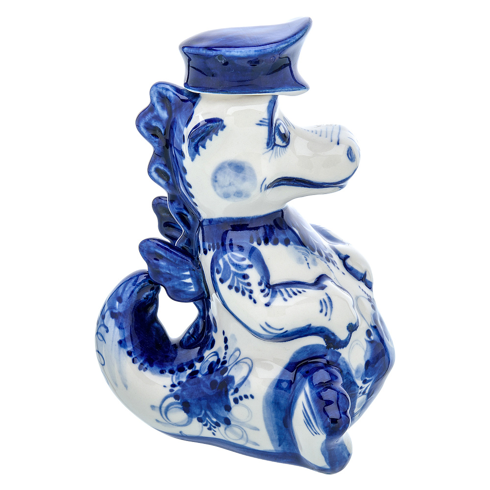 Штоф фарфоровый 450 мл «Дракон». Гжель - интернет магазин Русь Велика я фото 4