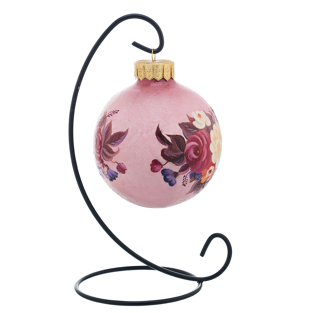 Елочный шар с ручной росписью «Жостово Цветы» - интернет магазин Русь Велика я фото 3