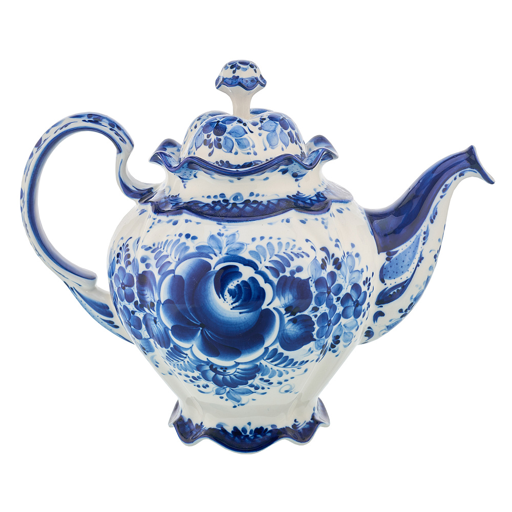 Чайник доливной «Семейный». Гжель - интернет магазин Русь Велика я фото 1