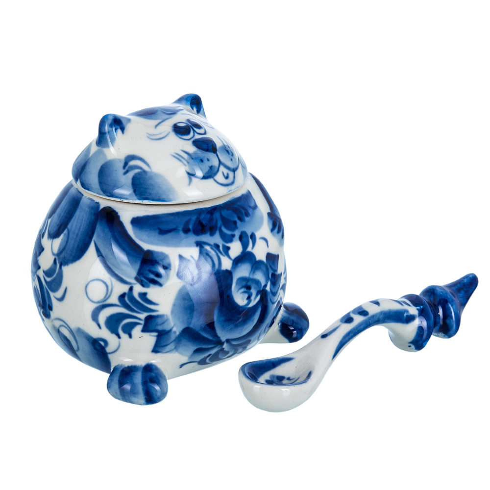 Солонка «Кот». Гжель - интернет магазин Русь Велика я фото 4