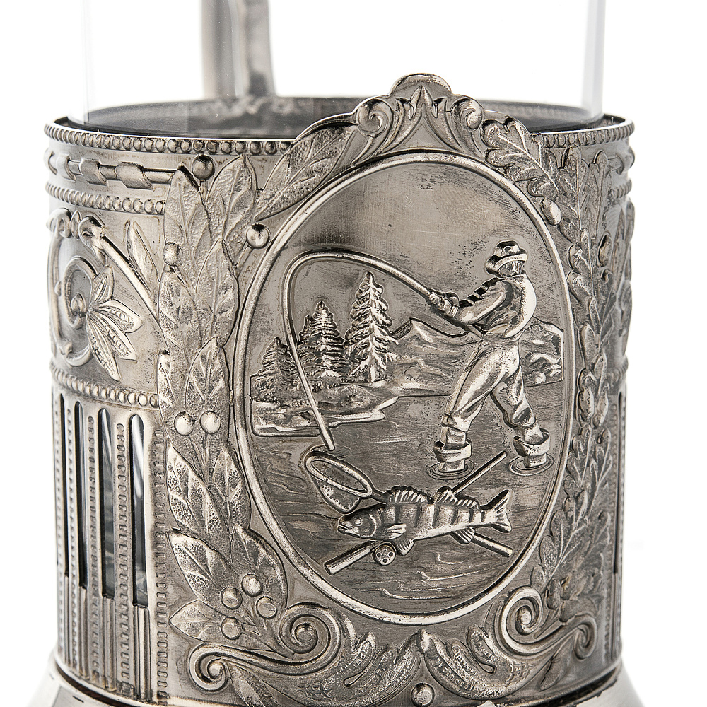 Подстаканник никелированный «Рыбалка» - интернет магазин Русь Велика я фото 3