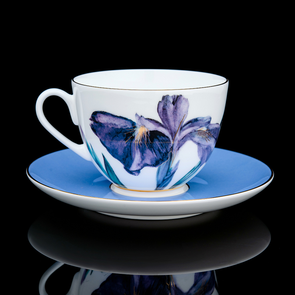 Чайная пара 250 мл «Аметистовое пламя». Форма Весенняя-2. ИФЗ - интернет магазин Русь Велика я фото 1