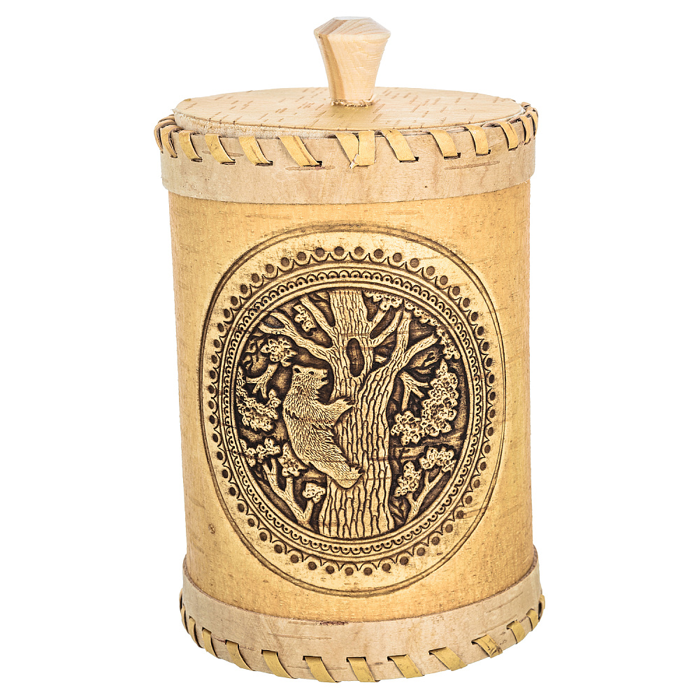 Туес из бересты «Медведь» - интернет магазин Русь Велика я 