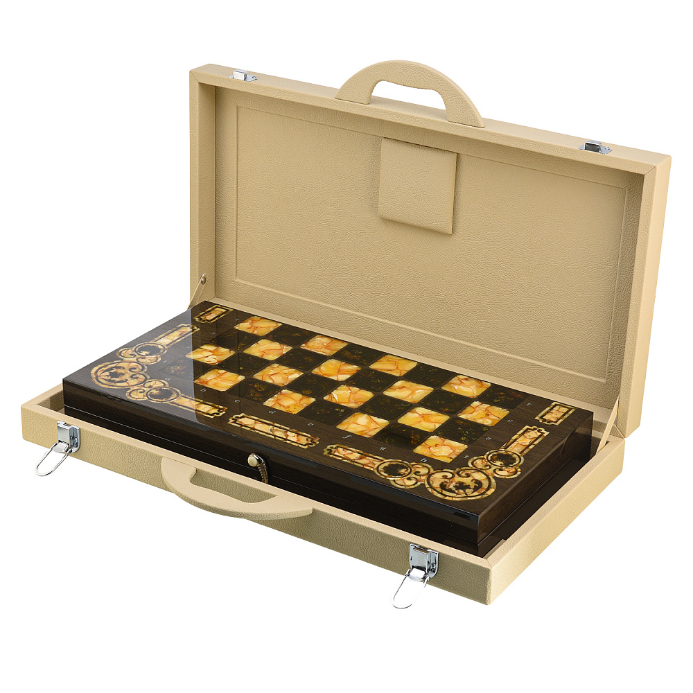 Шахматы с янтарными фигурами «Арабески-Марин» 56х56 см - интернет магазин Русь Велика я фото 13