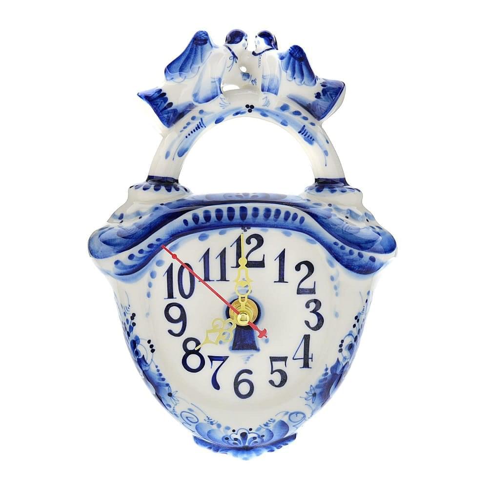 Часы «Замок» Авт. Исаев С.В. Фарфор Гжель - интернет магазин Русь Велика я 